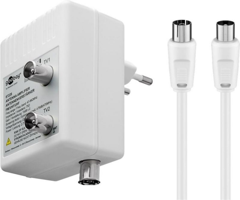 Ενισχυτής γραμμής ενίσχυση TV 15dB 47-862MHz με δύο εξόδους