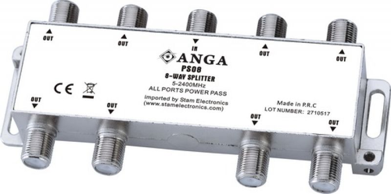 Splitter 8 Εξόδων 5-2400MHz Με διέλευση τάσης