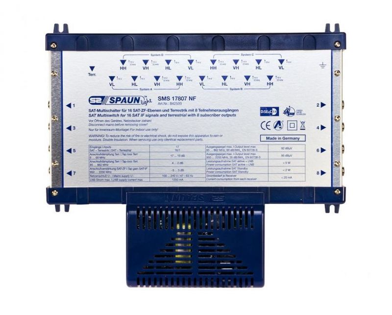 842500 SPAUN SMS17807NF Πολυδιακόπτης για 8 εξόδους