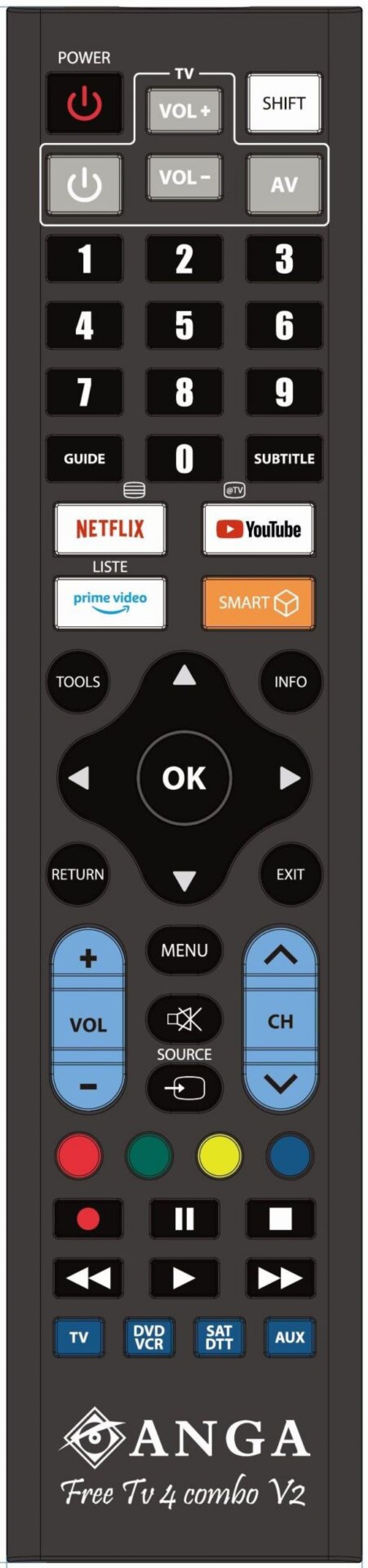 FREE TV 4 COMBO-V2 (Blister) Τηλεχειριστήριο