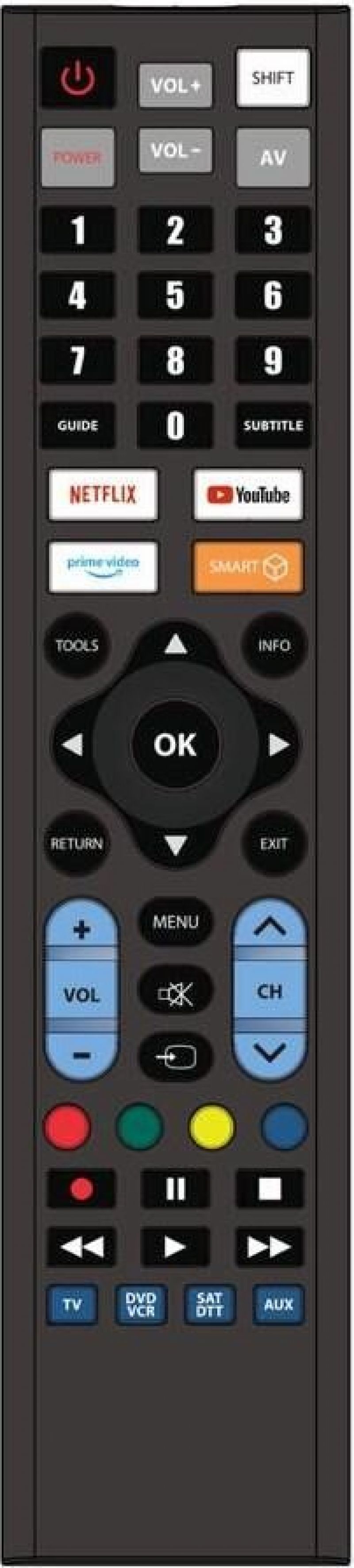 FREE TV 4 COMBO-V1 (Blister) Τηλεχειριστήριο