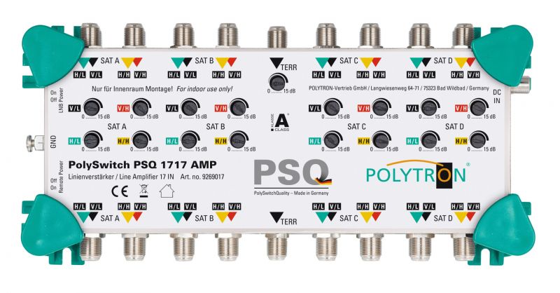 PSQ 1717 AMP Ενισχυτής γραμμής 16x SAT+TERR, SAT 20-24 dB POLYTRON