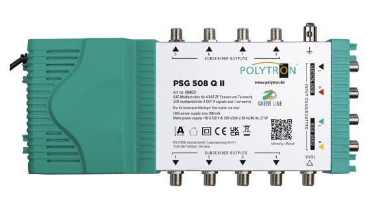 PSG 508 Q II Πολυδιακόπτης 5/8 ACTIVE(1 Δορυφόροι+ Επίγεια-8Εξόδους) POLYTRON