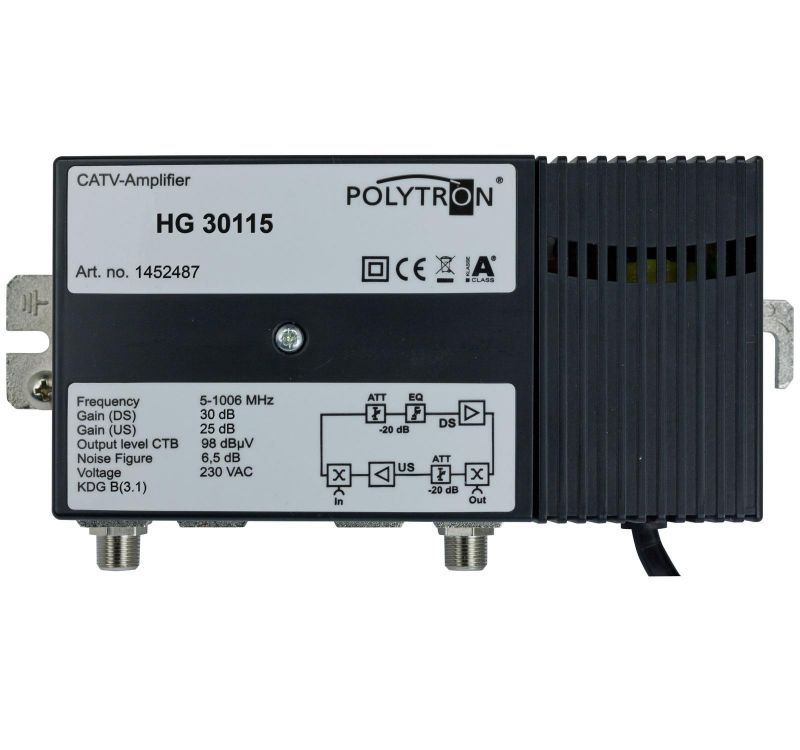 POLYTRON Κεντρικός Ενισχυτής HG 30115  30dB, 115dBμV