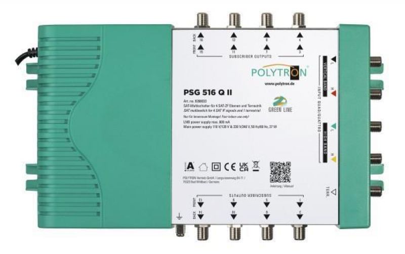PSG 516 Q II Πολυδιακόπτης 5/16 (1Δορυφόροι+ Επίγεια-16Εξόδους)POLYTRON