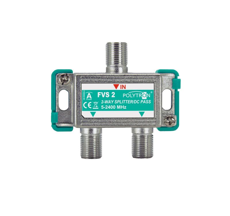 FVS 2 F Splitter, 2way,5-2500MHz DC POLYTRON