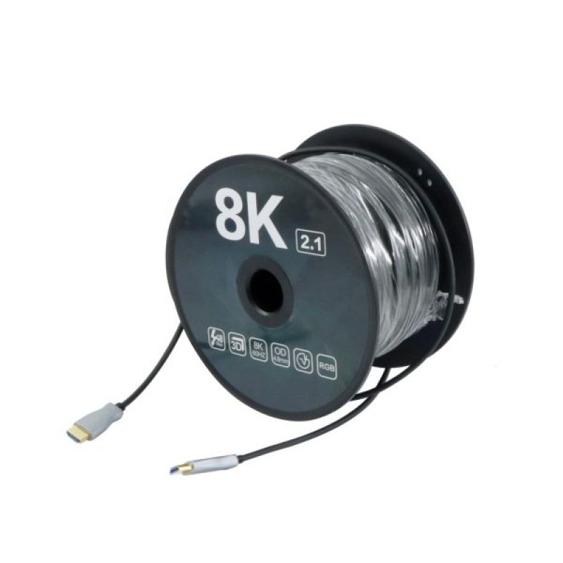 OP-OF80-8K HDMI CABLE  80m  2.1 Ver. (8k/60Hz) Optical Hybrid Ultra High Speed (ΠΡΟΣΟΧΗ ΣΥΝΔΕΣΗΣ είσοδος – έξοδος)