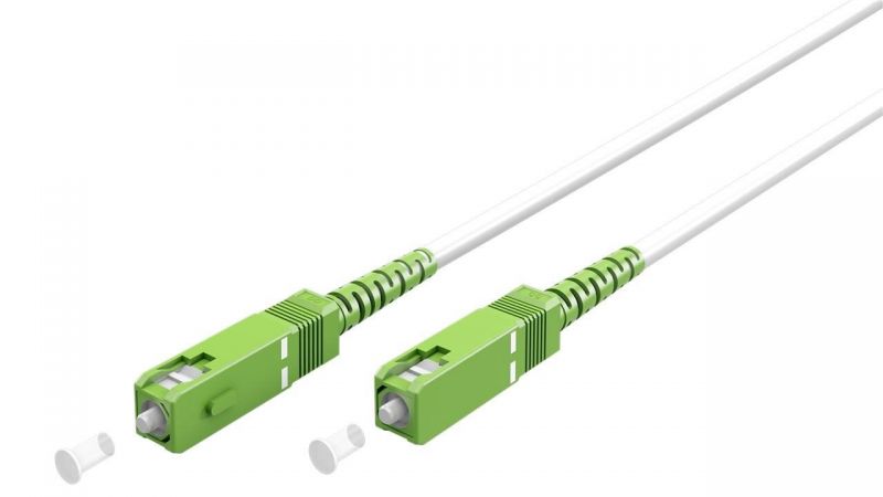 ΚΑΛΩΔΙΟ ΟΠΤΙΚΗΣ ΙΝΑΣ SC/APC 1m (patch cable) SINGLE MODE (OS2) FTTH ΛΕΥΚΟ