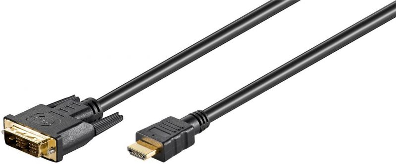 Goobay 1,5m HDMI 19pin σε DVI-D (18+1)pin, HIGH SPEED ΕΠΙΧΡΥΣΟ