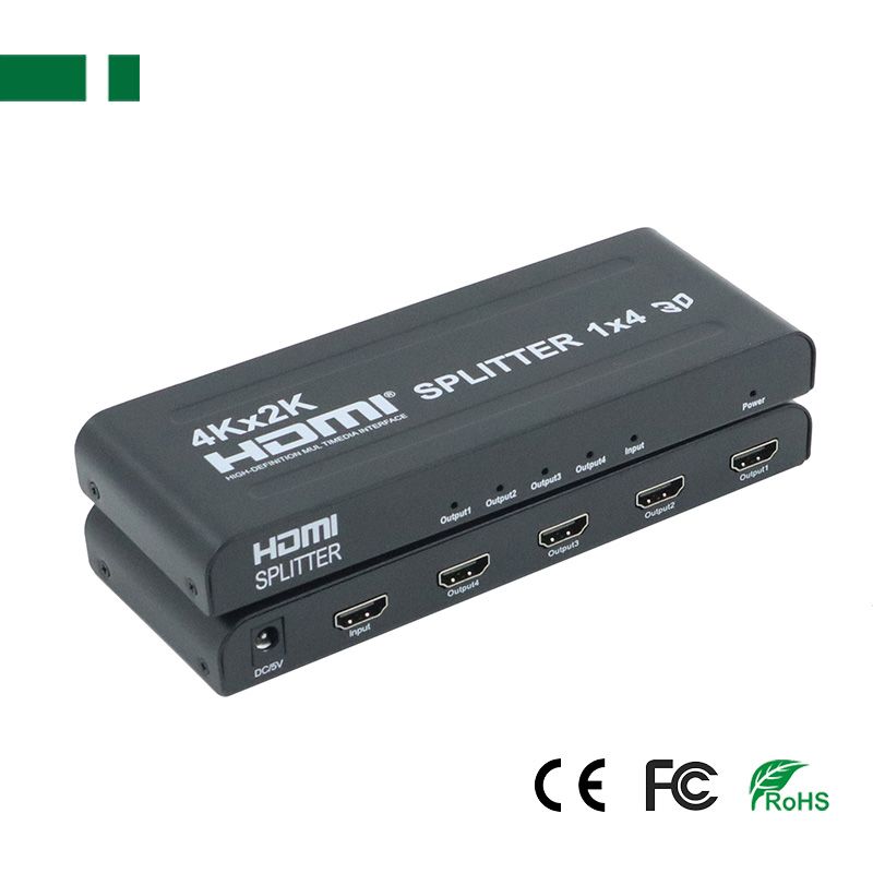 PS-1004-4K HDMI Splitter, 1 Εισόδου - 4 Εξόδων, 3D 1080P@60Hz, HDMI 1.4Α