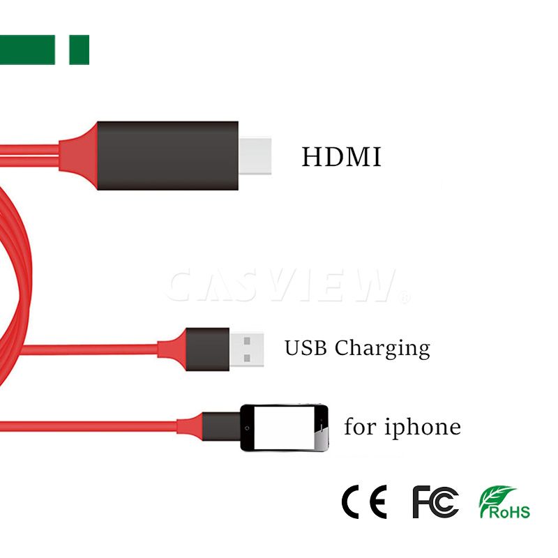 PS-A3033 Lightning to HDMI Cable, 1080P, 2Μ