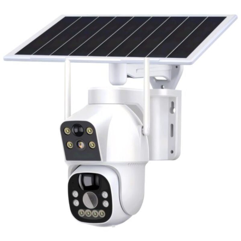 AQ-8128IBW ΚΑΜΕΡΑ Wi-Fi 2,4 &amp; 5GHz με δύο φακούς 2MP, 3.6mm και μπαταρία 12000mAh + Ηλιακό πάνελ 8W με εφαρμογή CamHi-Pro