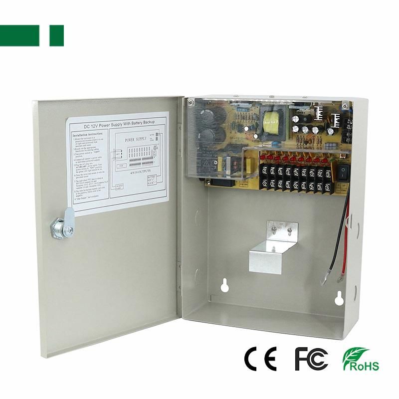 CP1209-10A-9-B 12V/10A Σταθεροποιημένο τροφοδοτικό, 9 εξόδων, με δυνατότητα προσθήκης μπαταρίας 12V 7Ah – MΕΤΑΛΛΙΚΟ ΚΟΥΤΙ – ΡΥΘΜΙΖΟΜΕΝΗ ΕΞΟΔΟΣ