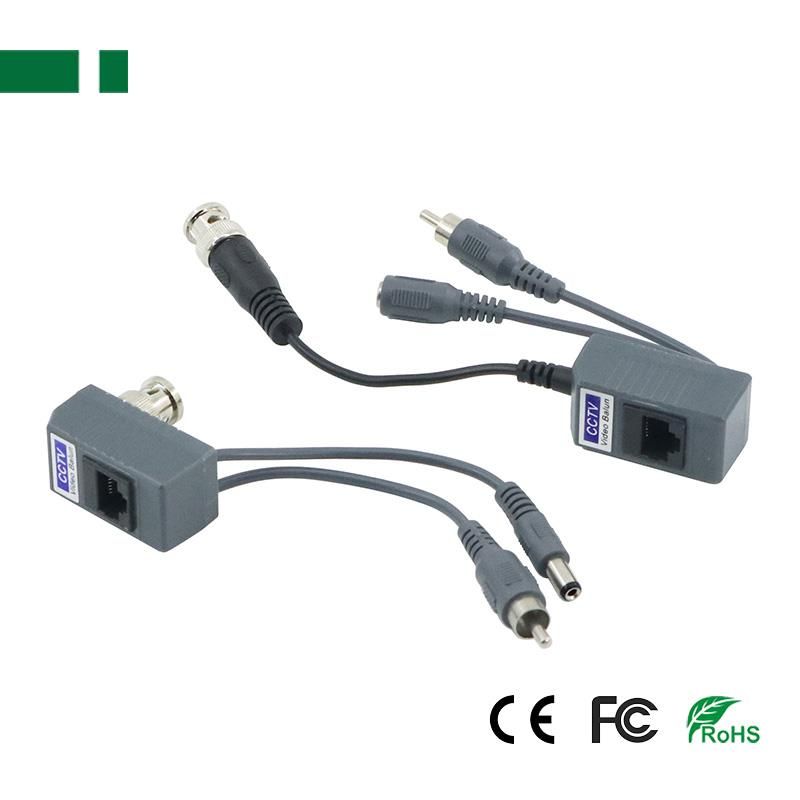 Video Balun Παθητικό PS-H206PA (Ζεύγος) 350 - 550 Μέτρα με καλώδιο σε αρσενικό BNC &amp; καλώδιο με DC Jack σε RJ45