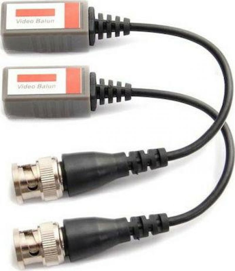 PS-H101C-2 (Ζεύγος) Video Balun Παθητικό  με Προστασία υπέρτασης 400 - 600 Μέτρα από αρσενικό BNC με καλώδιο σε ακροδέκτη με βίδες =HD-001C