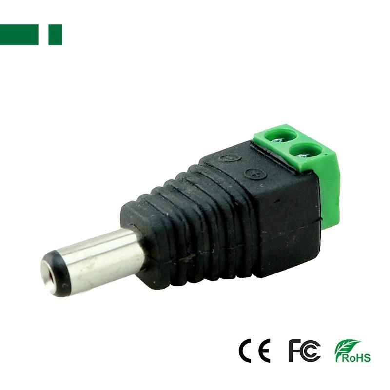 PS-N015 Βύσμα τροφοδοσίας DC αρσενικό (5,5mm/2,5mm) ιδανικό για χρήση με Κάμερες και Video Balun σε ακροδέκτες βίδες