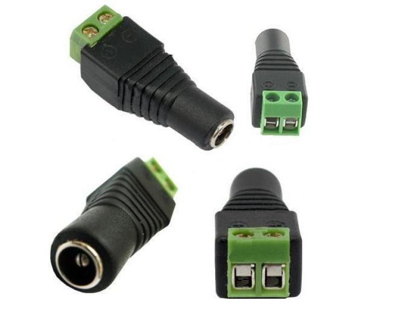 PS-N014 Βύσμα τροφοδοσίας DC θηλυκό (5,5mm/2,5mm) ιδανικό για χρήση με Κάμερες και Video Balun σε ακροδέκτες βίδες