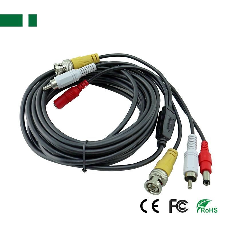 BNC (Video) + DC (Power) + RCA (Audio), 5m