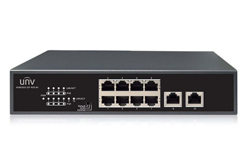 POE UNV NSW2010-10T-PoE-IN 10×100Mbps network ports (RJ45),including 8 PoE ports..ΑΠΟΣΤΑΣΗ ΕΩΣ 250m