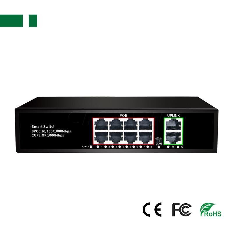 PS-EG5182B 8 Port 10/100/1000M POE Switch(8+2 Built-in)