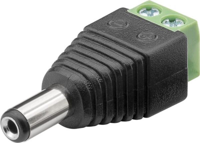 Goobay Βύσμα τροφοδοσίας DC (2,1mm/5,5mm) ιδανικό για χρήση με Κάμερες και Video Balun σε ακροδέκτες βίδες